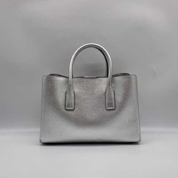 Michael Kors Silver Pebbled Leather Small Ruthie Satchel - Picture 2 of 10